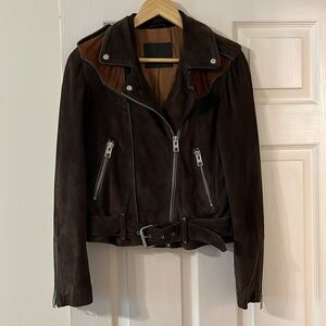 All saints suede motorcycle jacket
